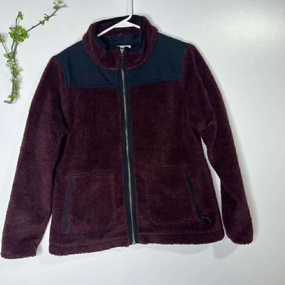 Mountain Khakis Fourteener Burgundy Fleece Black Jacket